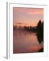 USA, Oregon, Deschutes National Forest. Fog hovers above the Deschutes River at sunrise.-John Barger-Framed Photographic Print