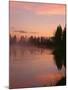 USA, Oregon, Deschutes National Forest. Fog hovers above the Deschutes River at sunrise.-John Barger-Mounted Photographic Print