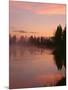 USA, Oregon, Deschutes National Forest. Fog hovers above the Deschutes River at sunrise.-John Barger-Mounted Photographic Print