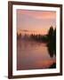 USA, Oregon, Deschutes National Forest. Fog hovers above the Deschutes River at sunrise.-John Barger-Framed Photographic Print