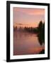 USA, Oregon, Deschutes National Forest. Fog hovers above the Deschutes River at sunrise.-John Barger-Framed Photographic Print