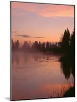 USA, Oregon, Deschutes National Forest. Fog hovers above the Deschutes River at sunrise.-John Barger-Mounted Photographic Print