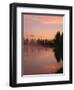 USA, Oregon, Deschutes National Forest. Fog hovers above the Deschutes River at sunrise.-John Barger-Framed Photographic Print