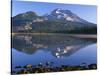 USA, Oregon. Deschutes National Forest, South Sister reflects in Sparks Lake in early morning.-John Barger-Stretched Canvas