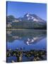 USA, Oregon. Deschutes National Forest, South Sister reflects in Sparks Lake in early morning.-John Barger-Stretched Canvas