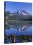 USA, Oregon. Deschutes National Forest, South Sister reflects in Sparks Lake in early morning.-John Barger-Stretched Canvas