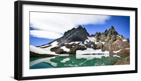 USA, Oregon, Deschutes National Forest. Three Sisters Wilderness, Broken Top crater and turquoise l-Mark Williford-Framed Photographic Print