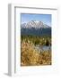 USA, Oregon. Deschutes River Basin, Lava Lake, cattails and Mt. Bachelor.-Alison Jones-Framed Photographic Print