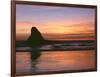 USA, Oregon. Ecola State Park, sunset over sea stack at Indian Beach.-John Barger-Framed Photographic Print