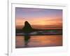 USA, Oregon. Ecola State Park, sunset over sea stack at Indian Beach.-John Barger-Framed Photographic Print