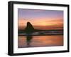 USA, Oregon. Ecola State Park, sunset over sea stack at Indian Beach.-John Barger-Framed Photographic Print