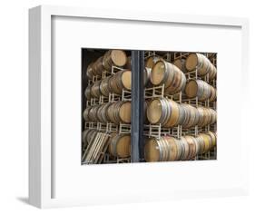 USA, Oregon, Elk Cove Winery. Oak storage barrels.-Jaynes Gallery-Framed Photographic Print