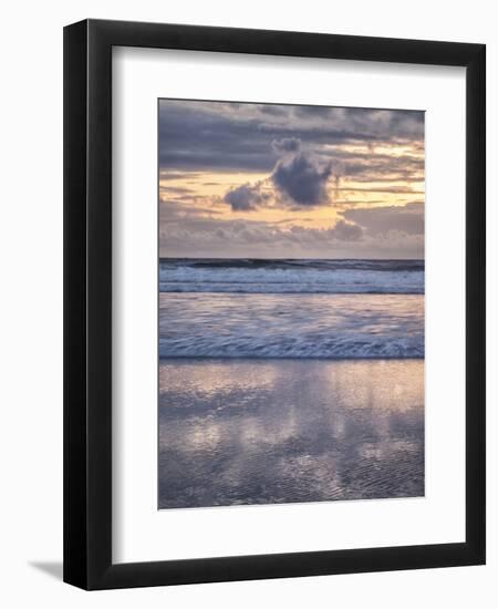 USA, Oregon, Florence. Sunset reflections at North Jetty Beach-Ann Collins-Framed Photographic Print