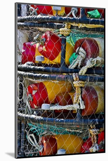 USA, Oregon, Garibaldi. Stacked Crab Pots on Dock-Jean Carter-Mounted Photographic Print