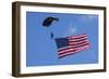 USA, Oregon, Hillsboro, Skydiver with is parachute deployed-Rick A Brown-Framed Photographic Print