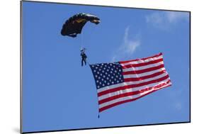USA, Oregon, Hillsboro, Skydiver with is parachute deployed-Rick A Brown-Mounted Photographic Print