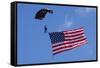 USA, Oregon, Hillsboro, Skydiver with is parachute deployed-Rick A Brown-Framed Stretched Canvas