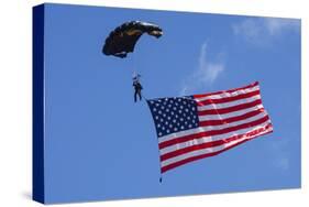USA, Oregon, Hillsboro, Skydiver with is parachute deployed-Rick A Brown-Stretched Canvas