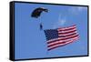 USA, Oregon, Hillsboro, Skydiver with is parachute deployed-Rick A Brown-Framed Stretched Canvas