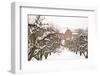 USA, Oregon, Hood River. Snow covered Apple Trees and Barn.-Stuart Westmorland-Framed Photographic Print