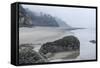 USA, Oregon. Hug Point State Park, foggy beach.-Rob Tilley-Framed Stretched Canvas