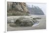 USA, Oregon. Hug Point State Park, foggy beach.-Rob Tilley-Framed Photographic Print