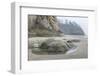 USA, Oregon. Hug Point State Park, foggy beach.-Rob Tilley-Framed Photographic Print