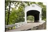 USA, Oregon, Lane County, Jasper, Place Road, Fall Creek. Pengra Covered Bridge-Emily Wilson-Stretched Canvas