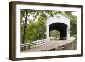 USA, Oregon, Lane County, Jasper, Place Road, Fall Creek. Pengra Covered Bridge-Emily Wilson-Framed Photographic Print