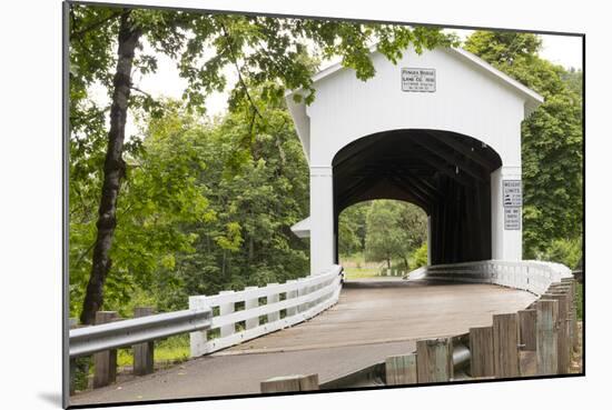 USA, Oregon, Lane County, Jasper, Place Road, Fall Creek. Pengra Covered Bridge-Emily Wilson-Mounted Photographic Print