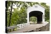 USA, Oregon, Lane County, Jasper, Place Road, Fall Creek. Pengra Covered Bridge-Emily Wilson-Stretched Canvas