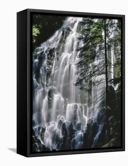 USA, Oregon, Mt. Hood Wilderness. Ramona Falls Landscape-Steve Terrill-Framed Stretched Canvas