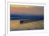 USA, Oregon, Newport. Ocean pier and marina at sunrise.-Jaynes Gallery-Framed Photographic Print