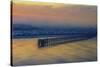 USA, Oregon, Newport. Ocean pier and marina at sunrise.-Jaynes Gallery-Stretched Canvas