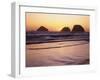 USA, Oregon, Oceanside Beach State Wayside. Sunset over Three Arch Rocks.-John Barger-Framed Photographic Print