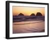 USA, Oregon, Oceanside Beach State Wayside. Sunset over Three Arch Rocks.-John Barger-Framed Premium Photographic Print