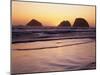 USA, Oregon, Oceanside Beach State Wayside. Sunset over Three Arch Rocks.-John Barger-Mounted Premium Photographic Print