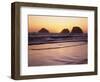 USA, Oregon, Oceanside Beach State Wayside. Sunset over Three Arch Rocks.-John Barger-Framed Photographic Print