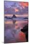 USA, Oregon, Oceanside. Sunset on Beach and Sea Stacks-Jaynes Gallery-Mounted Photographic Print