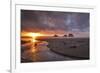 USA, Oregon, Oceanside. Sunset on Three Arch Rocks-Steve Terrill-Framed Photographic Print