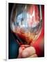 USA, Oregon, Portland. A swirl of red wine in glass reflecting light.-Richard Duval-Framed Photographic Print