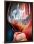 USA, Oregon, Portland. A swirl of red wine in glass reflecting light.-Richard Duval-Framed Photographic Print