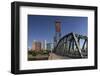 USA, Oregon, Portland. Downtown and the Hawthorne Bridge-Brent Bergherm-Framed Photographic Print