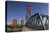 USA, Oregon, Portland. Downtown and the Hawthorne Bridge-Brent Bergherm-Stretched Canvas