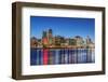 USA, Oregon, Portland, Downtown Skyline at Twilight-Rob Tilley-Framed Photographic Print