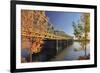 USA, Oregon, Portland. Interstate Bridge crossing Columbia River.-Jaynes Gallery-Framed Photographic Print