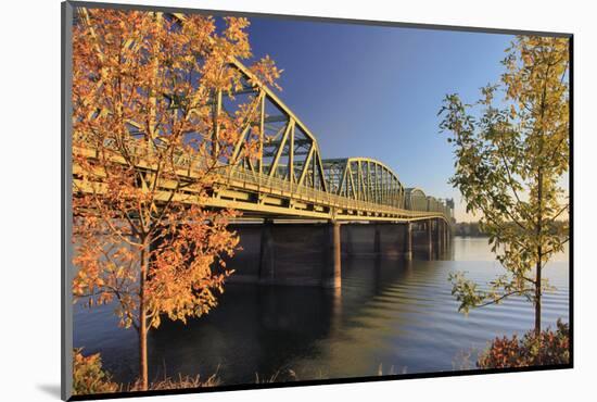 USA, Oregon, Portland. Interstate Bridge crossing Columbia River.-Jaynes Gallery-Mounted Photographic Print