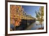 USA, Oregon, Portland. Interstate Bridge crossing Columbia River.-Jaynes Gallery-Framed Premium Photographic Print