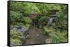 USA, Oregon, Portland, Lantern in a garden.-Rob Tilley-Framed Stretched Canvas