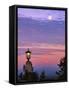 USA, Oregon, Portland. Mt. Hood with moonrise at sunset.-Jaynes Gallery-Framed Stretched Canvas